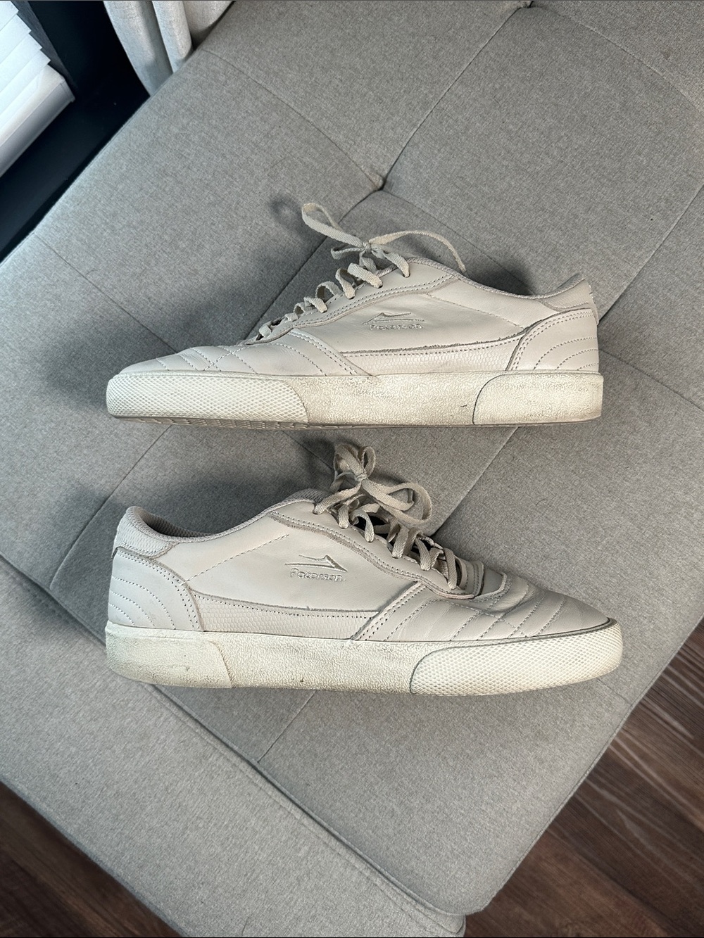 Lakai Paterson Men’s Skate Shoes – Light Grey/Beige – Size 9 – Like New